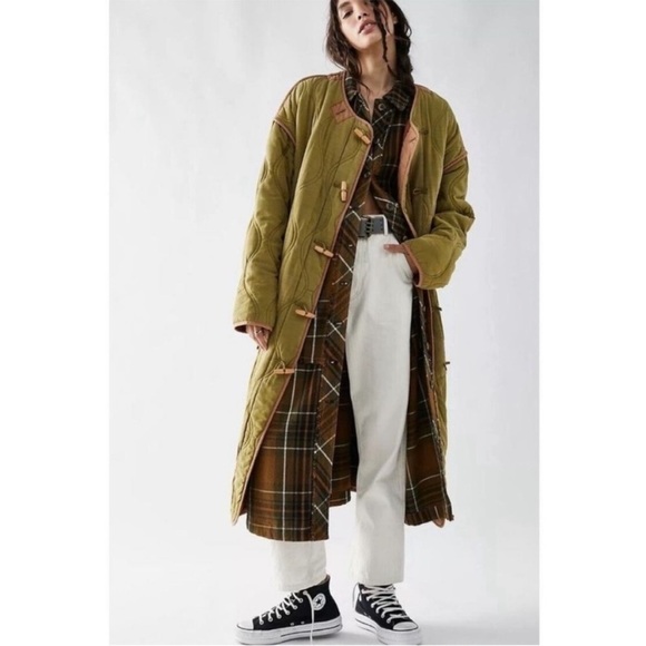 Free People Lush It Duffle Coat Army Green Size XS NEW - Picture 1 of 16